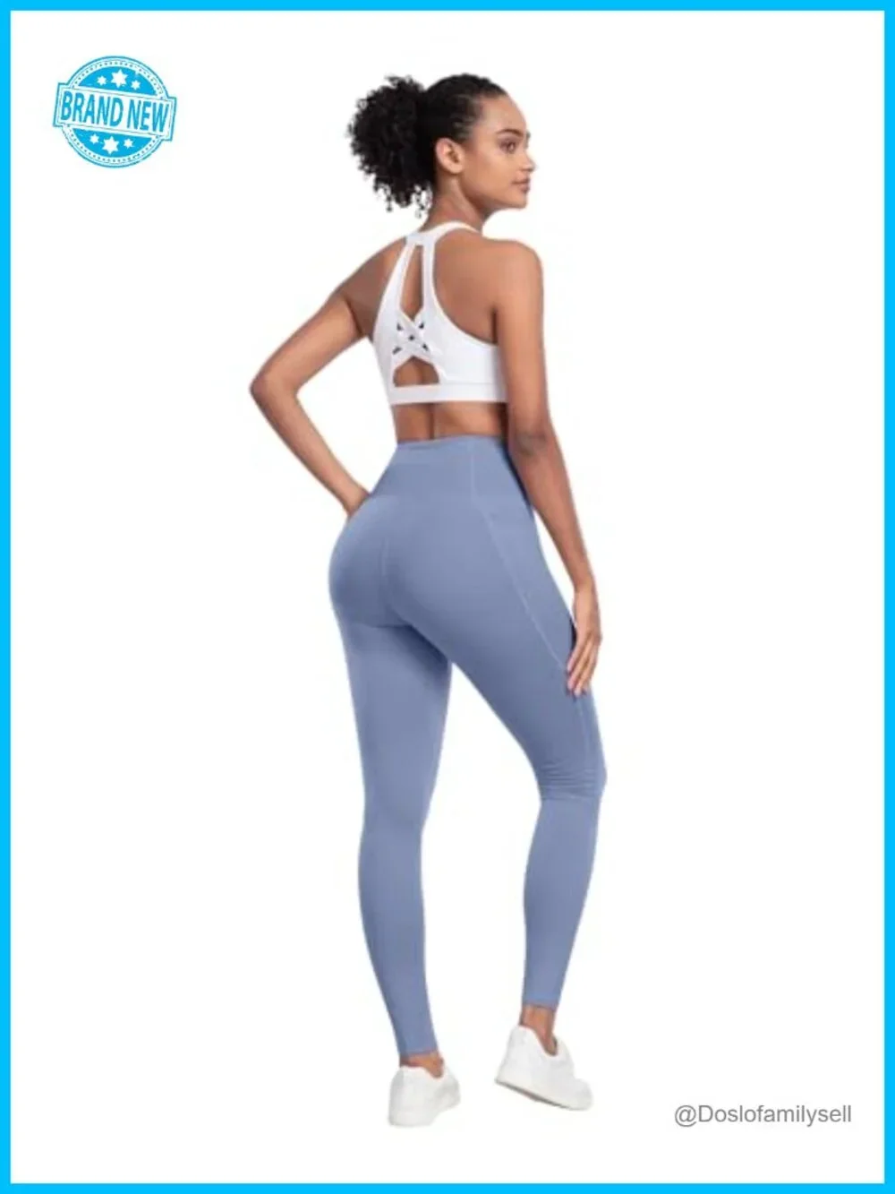 6 Pack High Waisted Leggings with Pockets Tummy Control Workout Yoga Pants